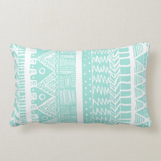 Boho Mint Aztec Lumbar Pillow Zazzle