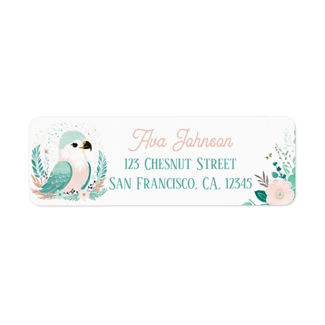 Boho Mint Green Eagle Return Address Labels  (Front)