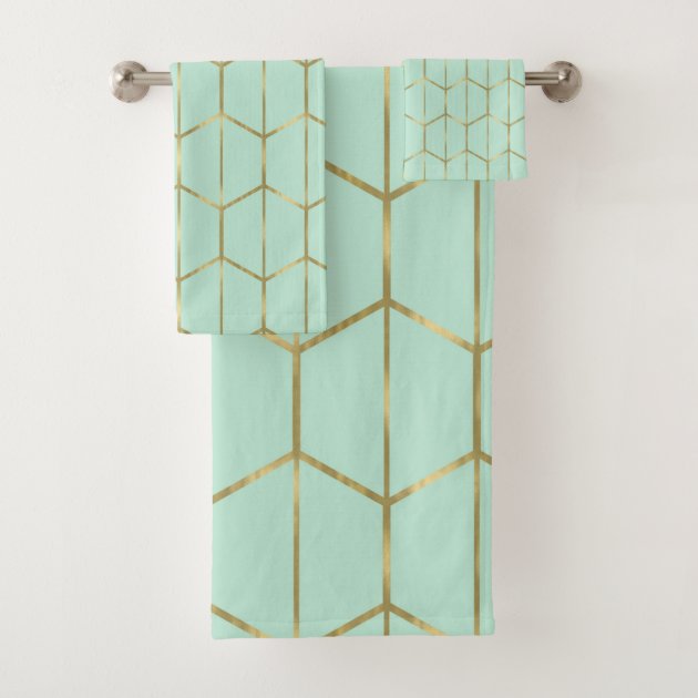 Green and best sale gold towels