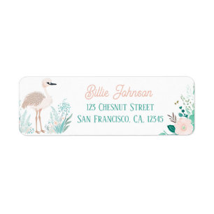 Boho Mint Green Ostrich Return Address Labels 