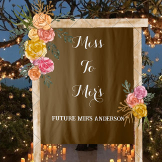 Boho "Miss to Mrs" Custom Bridal Shower Backdrop