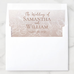 Boho Mocha Mousse Rustic Modern Botanical Wedding Envelope Liner