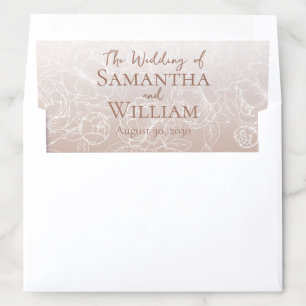 Boho Mocha Mousse Rustic Modern Botanical Wedding Envelope Liner