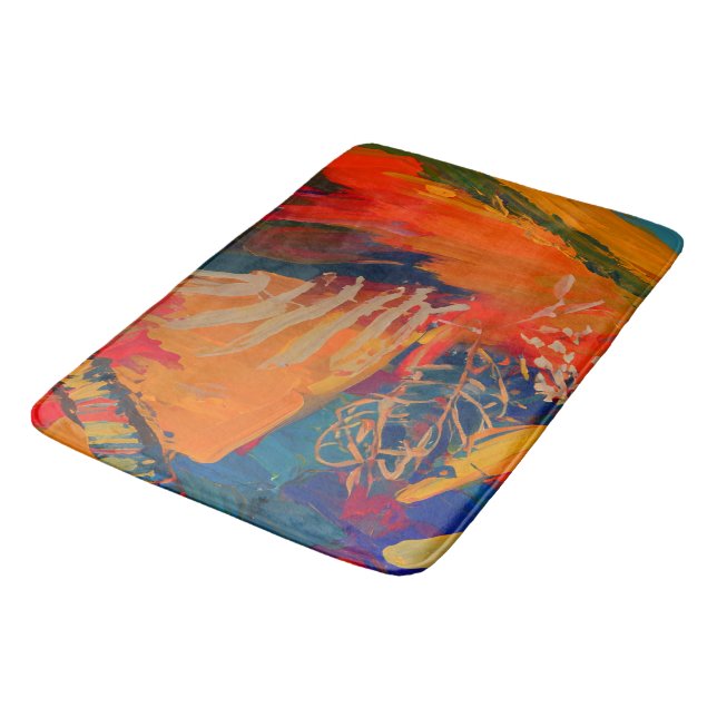Boho Modern Abstract Artwork Bath Mat (Angled)