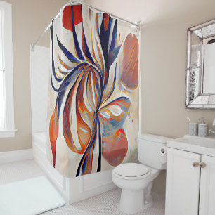 Boho Modern Abstract Artwork Shower Curtain