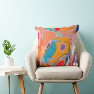 Boho Modern Abstract Artwork Throw Pillow