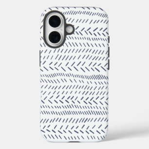 Boho Modern Abstract Mudcloth in Navy iPhone 16 Case