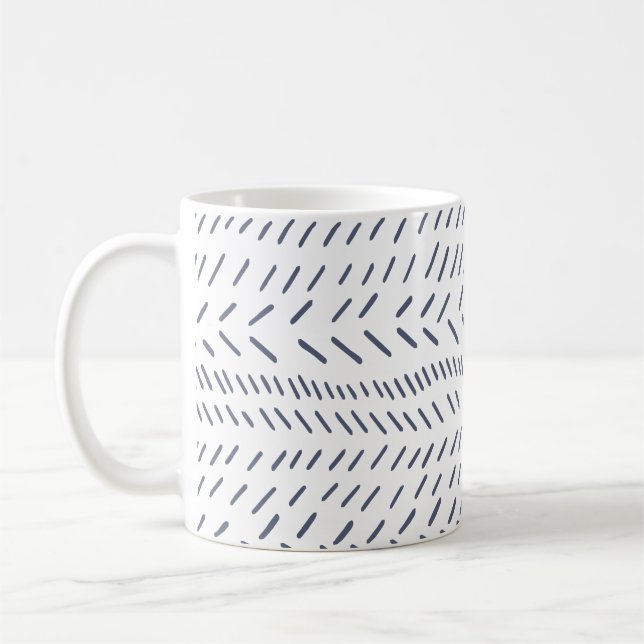 Boho Modern Abstract Mudcloth in Navy Coffee Mug (Left)
