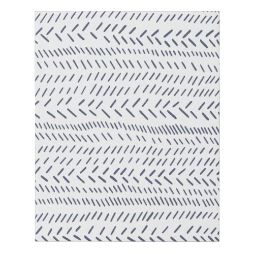 Boho Modern Abstract Mudcloth in Navy Faux Canvas Print