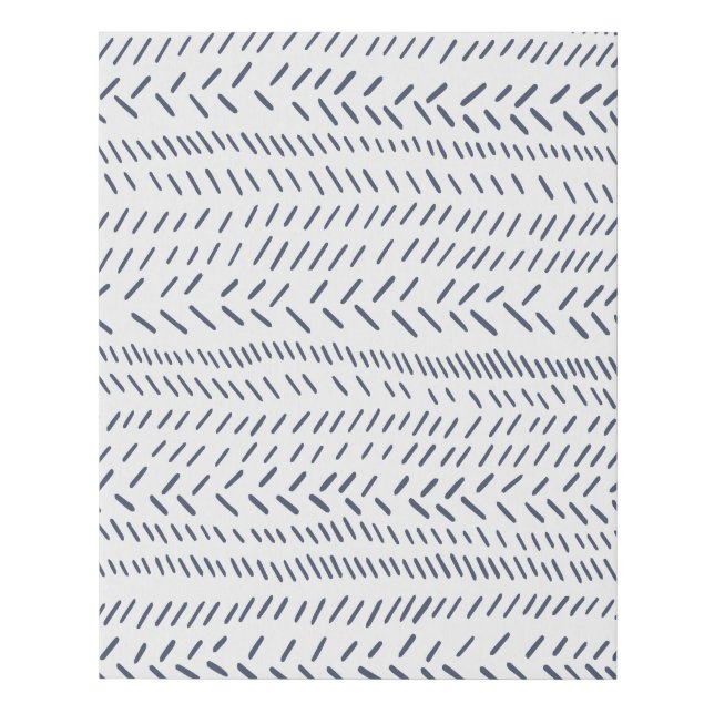 Boho Modern Abstract Mudcloth in Navy Faux Canvas Print (Front)