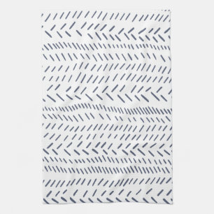 Boho Modern Abstract Mudcloth in Navy Kitchen Towel