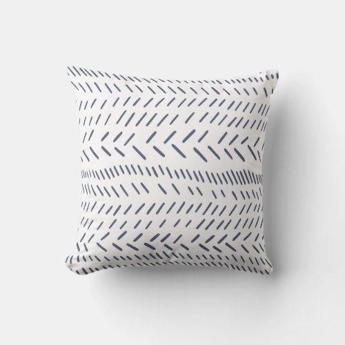 Boho Modern Abstract Mudcloth in Navy Throw Pillow