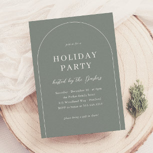 Boho Modern Arch Christmas Holiday Party Invitation