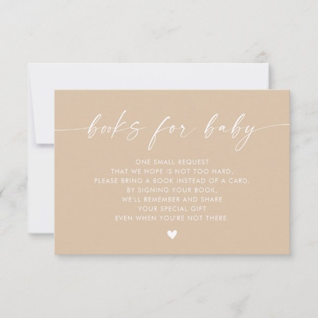 Boho Modern Books for Baby Insert | Gender Neutral Invitation (Front)