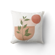 Boho Modern Botanical Throw Pillow Cover
