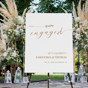 Boho Modern Calligraphy Engagement Party Sign