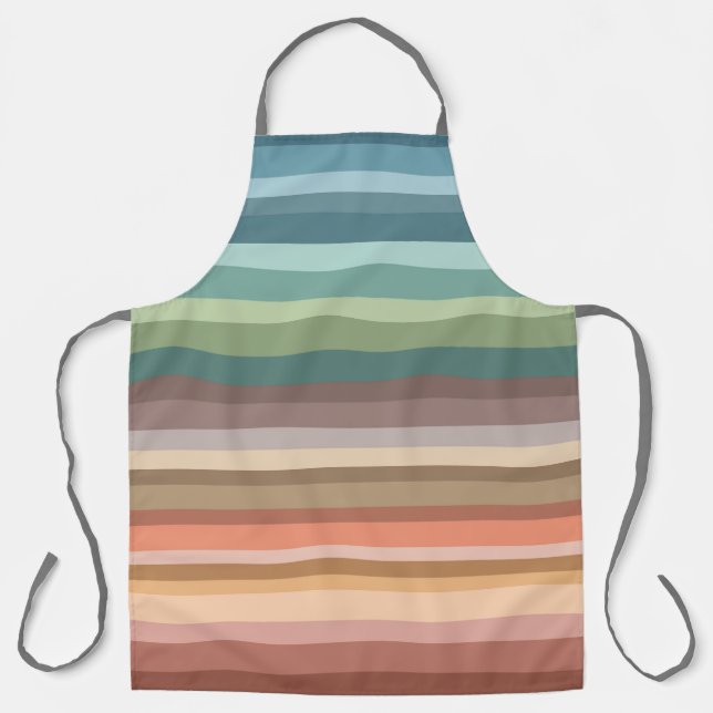 Boho Modern Chic Stripes  Apron (Front)