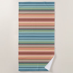 Boho Modern Chic Stripes Beach Towel