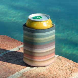 Boho Modern Chic Stripes Can Cooler