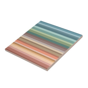 Boho Modern Chic Stripes Ceramic Tile