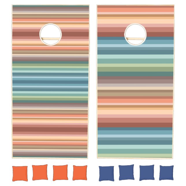Boho Modern Chic Stripes  Cornhole Set (Set)