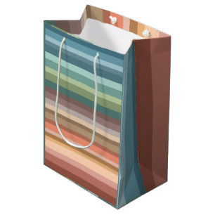 Boho Modern Chic Stripes  Medium Gift Bag