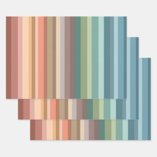 Boho Modern Chic Stripes Wrapping Paper Sheets