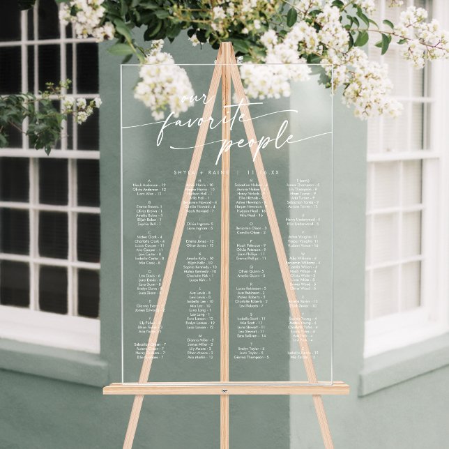Boho Modern Clear Acrylic Wedding Seating Chart (Boho Modern Clear Acrylic Wedding Seating Chart)