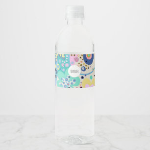 Boho modern design water bottle label