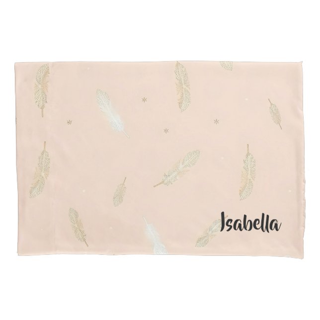 Boho Modern Feathers Luxury Collection Pillow Case (Front)
