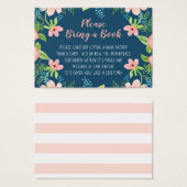 Boho Modern Floral Baby Shower Book Instead Card (Front & Back)