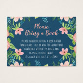 Boho Modern Floral Baby Shower Book Instead Card (Front)