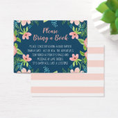 Boho Modern Floral Baby Shower Book Instead Card (Desk)