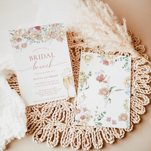 Boho Modern Floral Bridal Shower  Bridal Brunch I Invitation