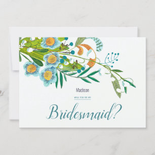 Boho Modern Floral Lily of Valley Bridesmaid Invitation