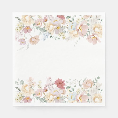 Boho Modern Floral Shower Paper Napkins 