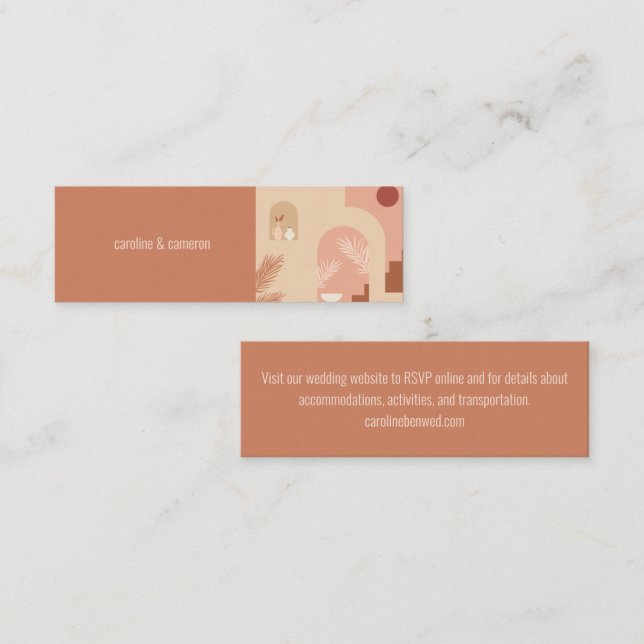 Boho Modern Floral Terracotta Wedding RSVP Card (Front/Back)