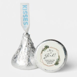 Boho Modern Gold Geometric Its a Girl Baby Shower Hershey®'s Kisses®