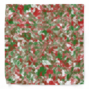 Boho Modern Groovy Christmas Geometric Pattern  Bandana