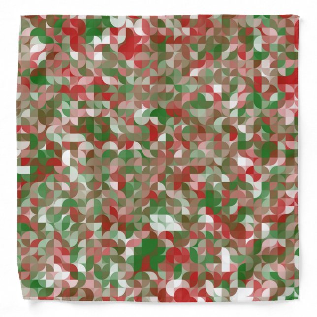 Boho Modern Groovy Christmas Geometric Pattern  Bandana (Front)