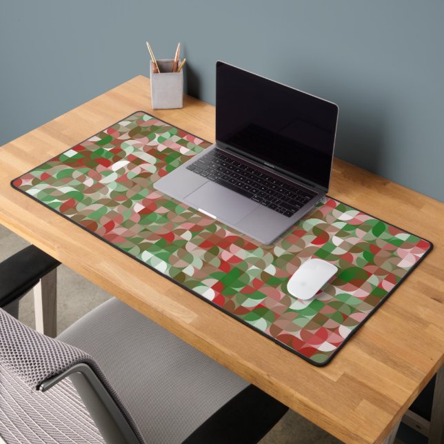 Boho Modern Groovy Christmas Geometric Pattern  Desk Mat (Office 2)
