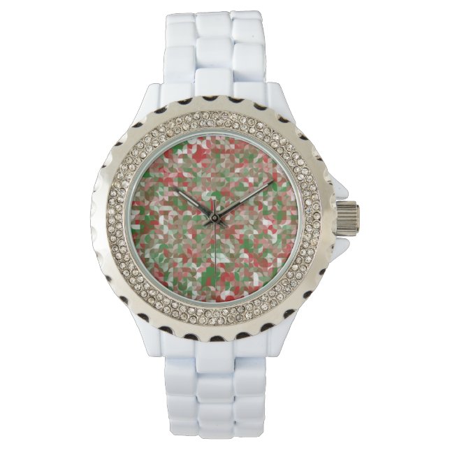 Boho Modern Groovy Christmas Geometric Pattern  Watch (Front)
