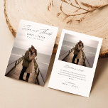 Boho Modern Handwritten Photo Wedding Thank You Card<br><div class="desc">Express your gratitude with our Boho Modern Handwritten Photo Wedding Thank You Card . Featuring a beautiful 2 ocean themed couple photo and elegant handwritten calligraphy, these photo wedding thank you cards are perfect for any destination or beach wedding. The minimalist black and white design offers a chic, classy, while...</div>
