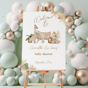 Boho Modern Heart Font Baby Shower Welcome Foam Board
