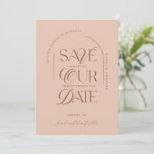 Boho Modern Minimalist Arch Photo Save the Date Invitation (Standing Front)