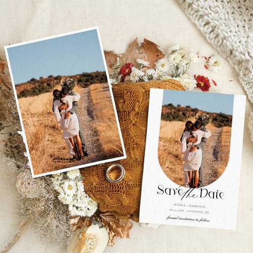 Boho Modern Minimalist Photo Arch Save the Date