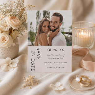Boho Modern Minimalist Photo Wedding Save The Date