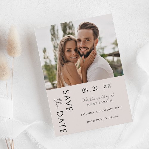 Boho Modern Minimalist Photo Wedding Save The Date