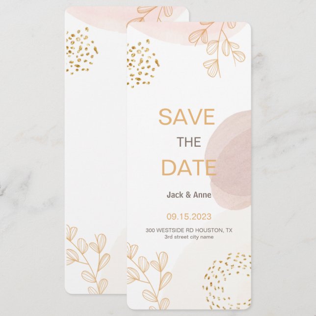 Boho Modern Minimalist Save The Date (Front/Back)