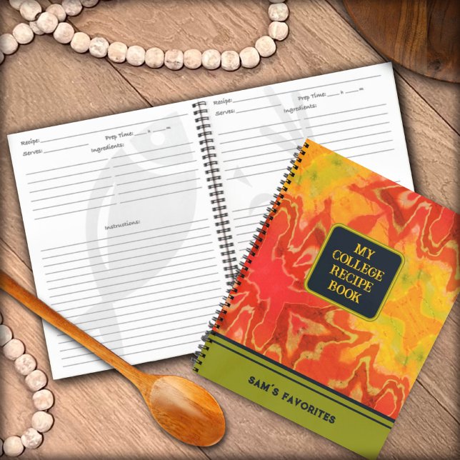  Boho Modern Orange Favorite College Recipe Notebook (Creator Uploaded)